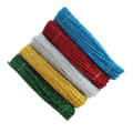 Factory sale 3mm*30cm colored craft Pipe cleaner Glitter Chenille Stems